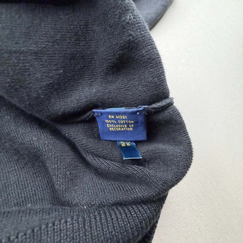 Polo Ralph Lauren Sweater Mens Large V‎ Neck Pullover Purple Pony Pima Cotton